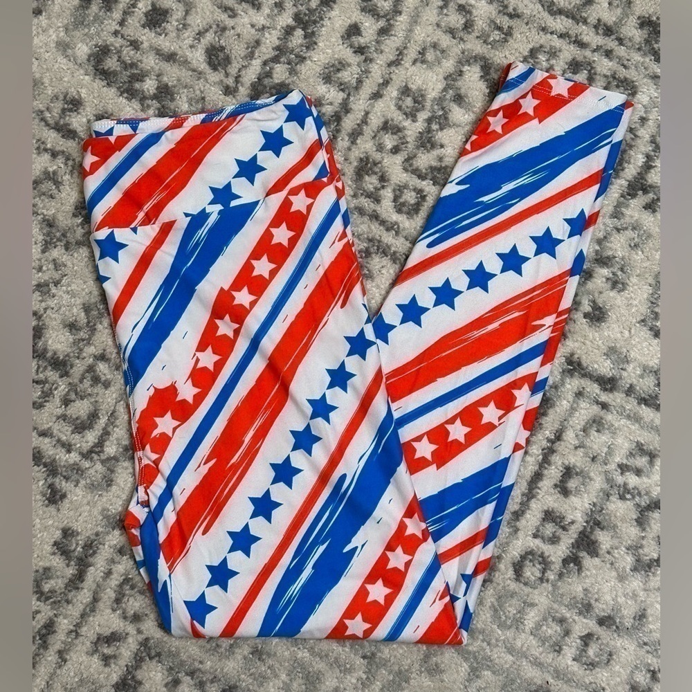 LuLaRoe Americana United and Strong Tall and Curvy Leggings